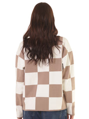 Saco Cuadros Café y Blanco