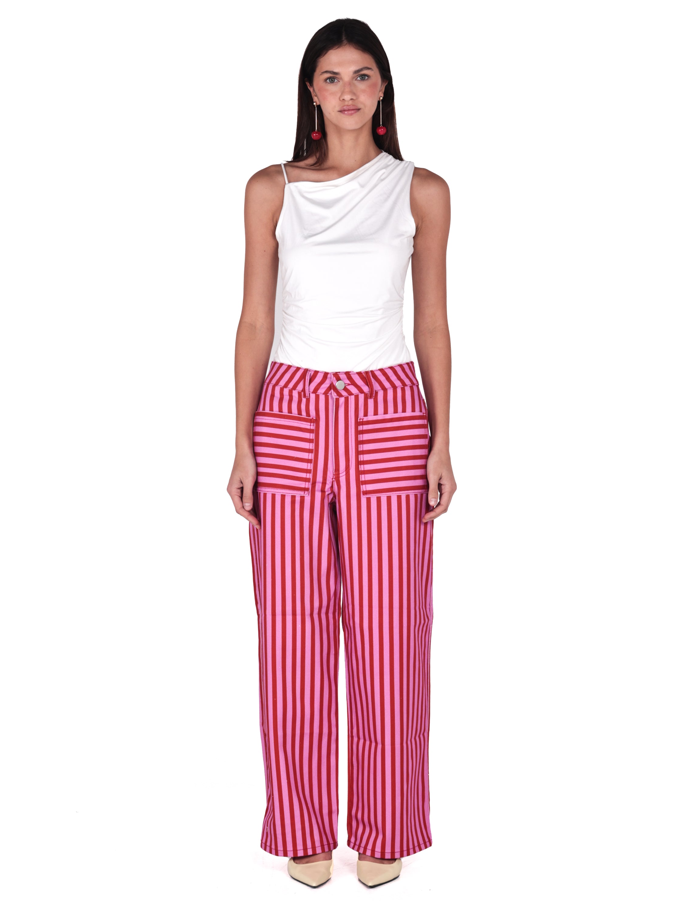 Pantalon Lineas de domingo Rojo