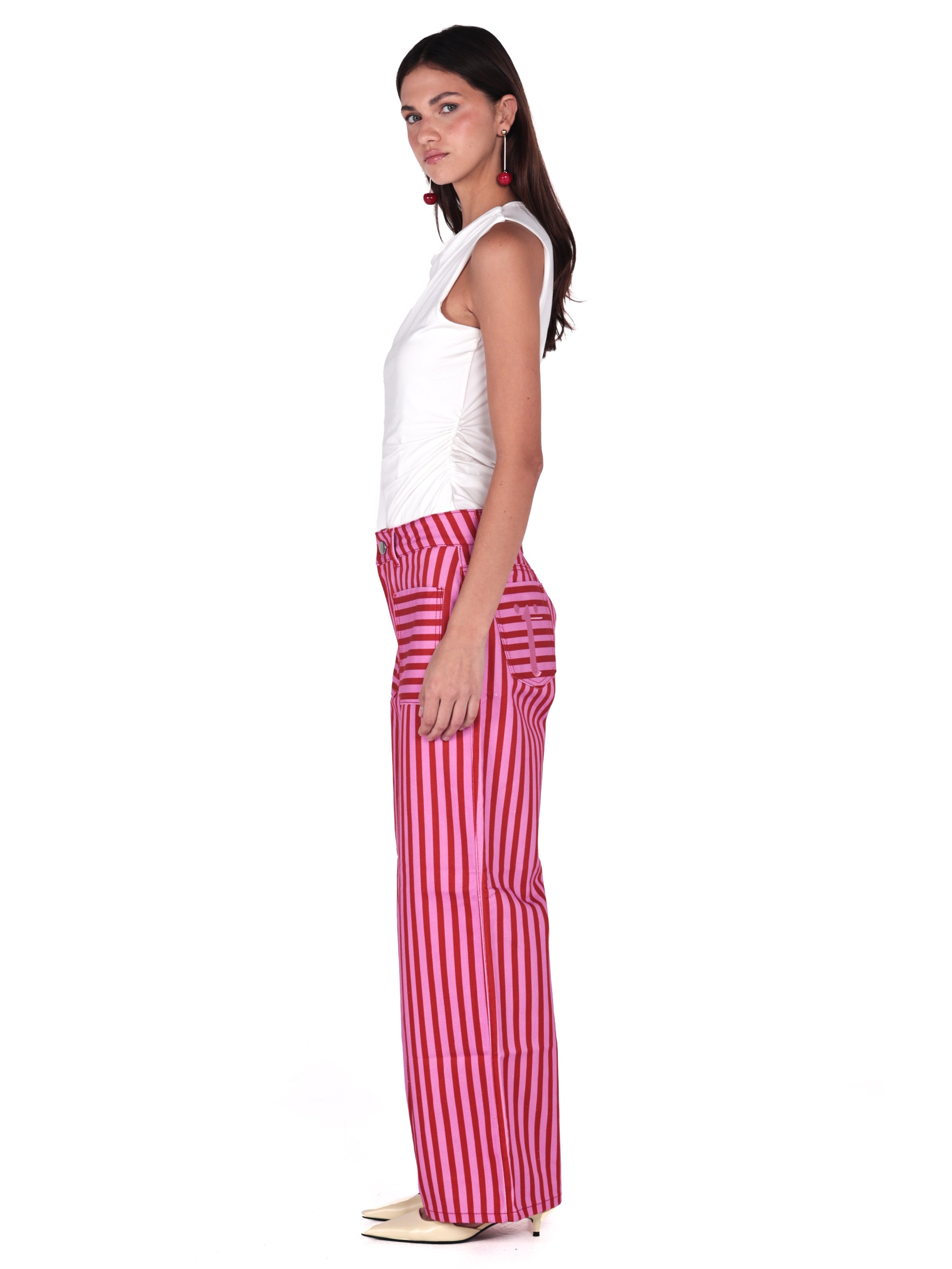 Pantalon Lineas de domingo Rojo