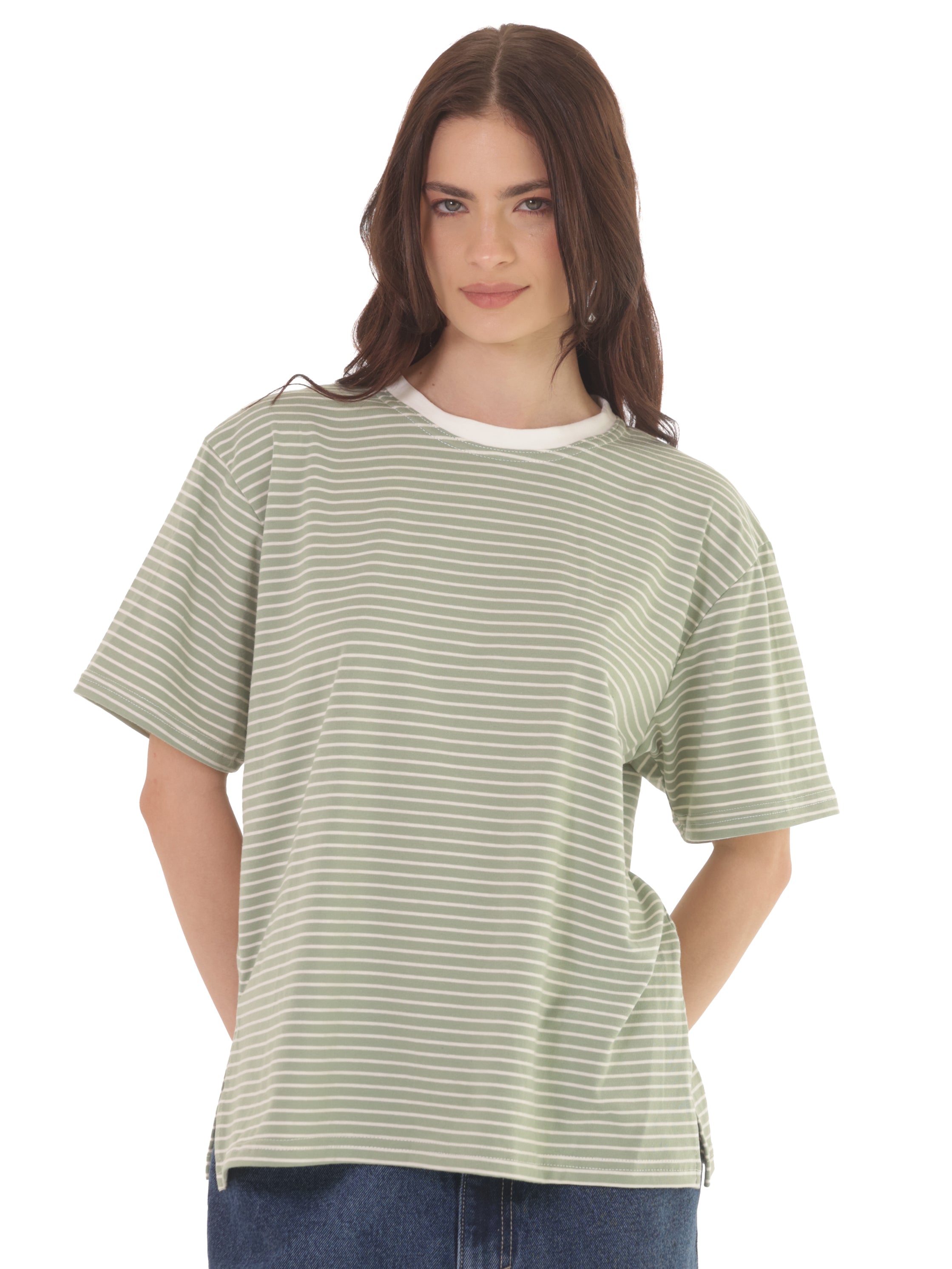 Camiseta Rayas Horizontales Verde