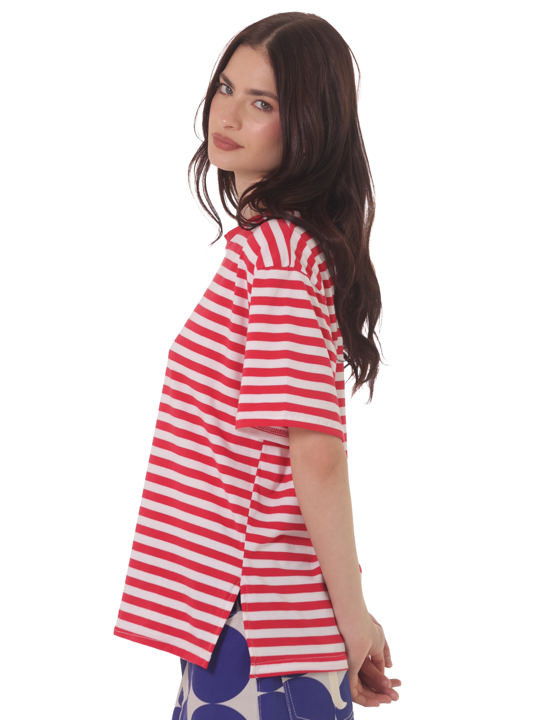 Camiseta Rayas Horizontales Rojo