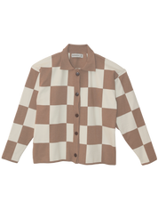 Saco Cuadros Café y Blanco