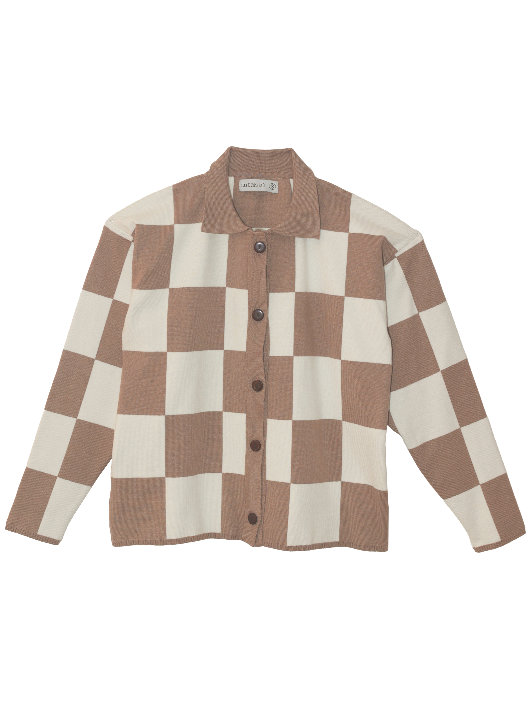 Saco Cuadros Café y Blanco