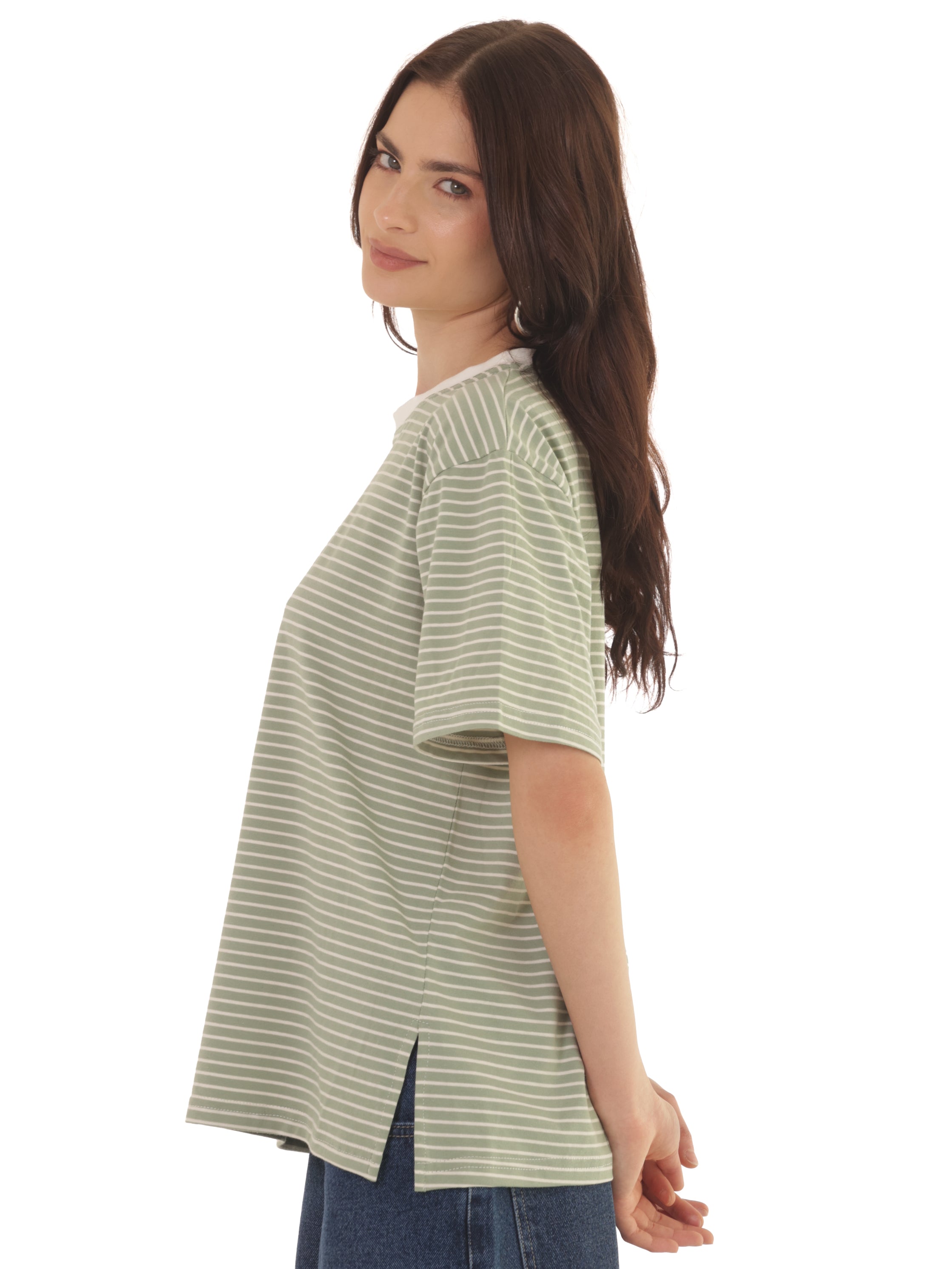 Camiseta Rayas Horizontales Verde