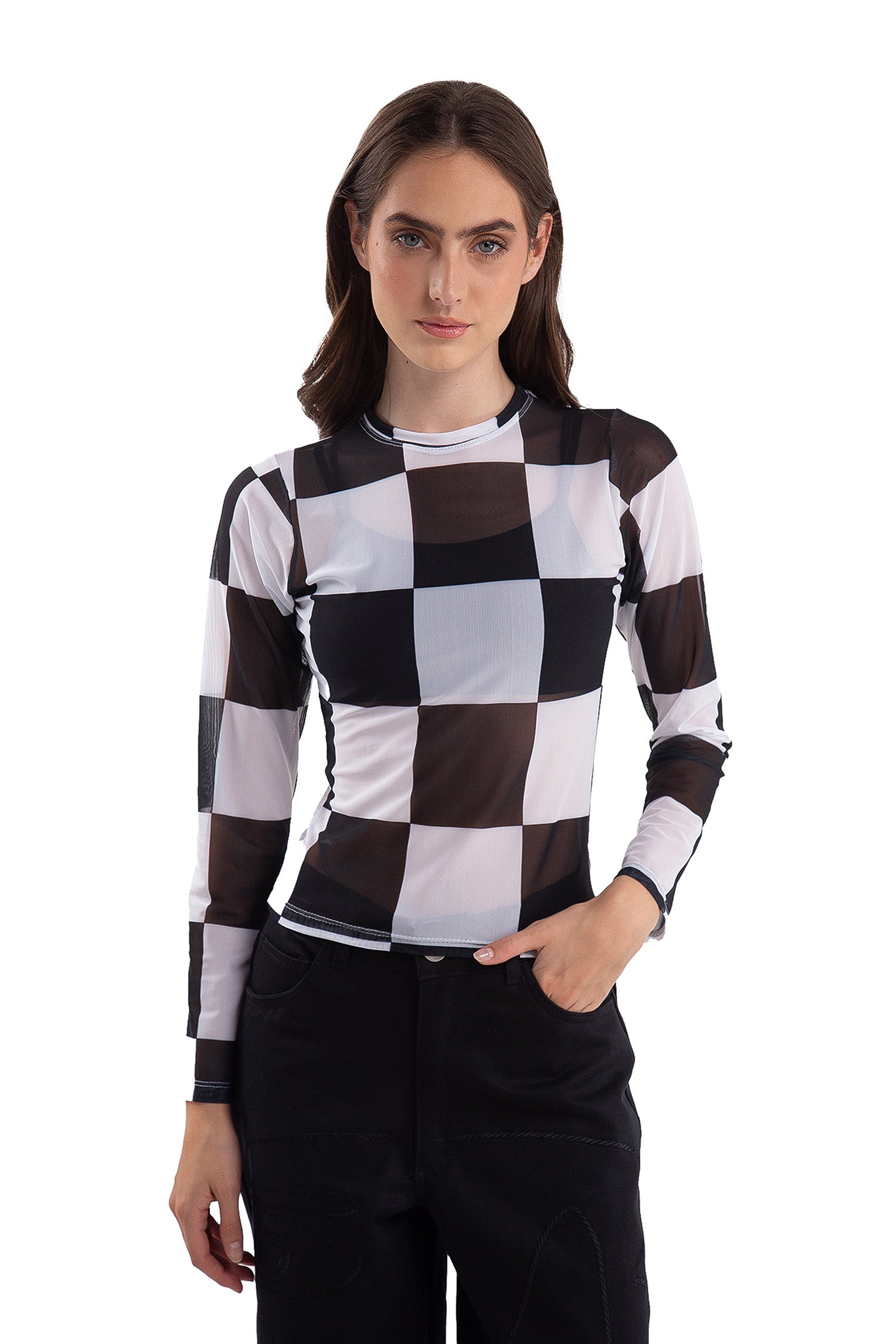 mirarSE black mesh top