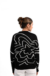 Begonia Black Crewneck