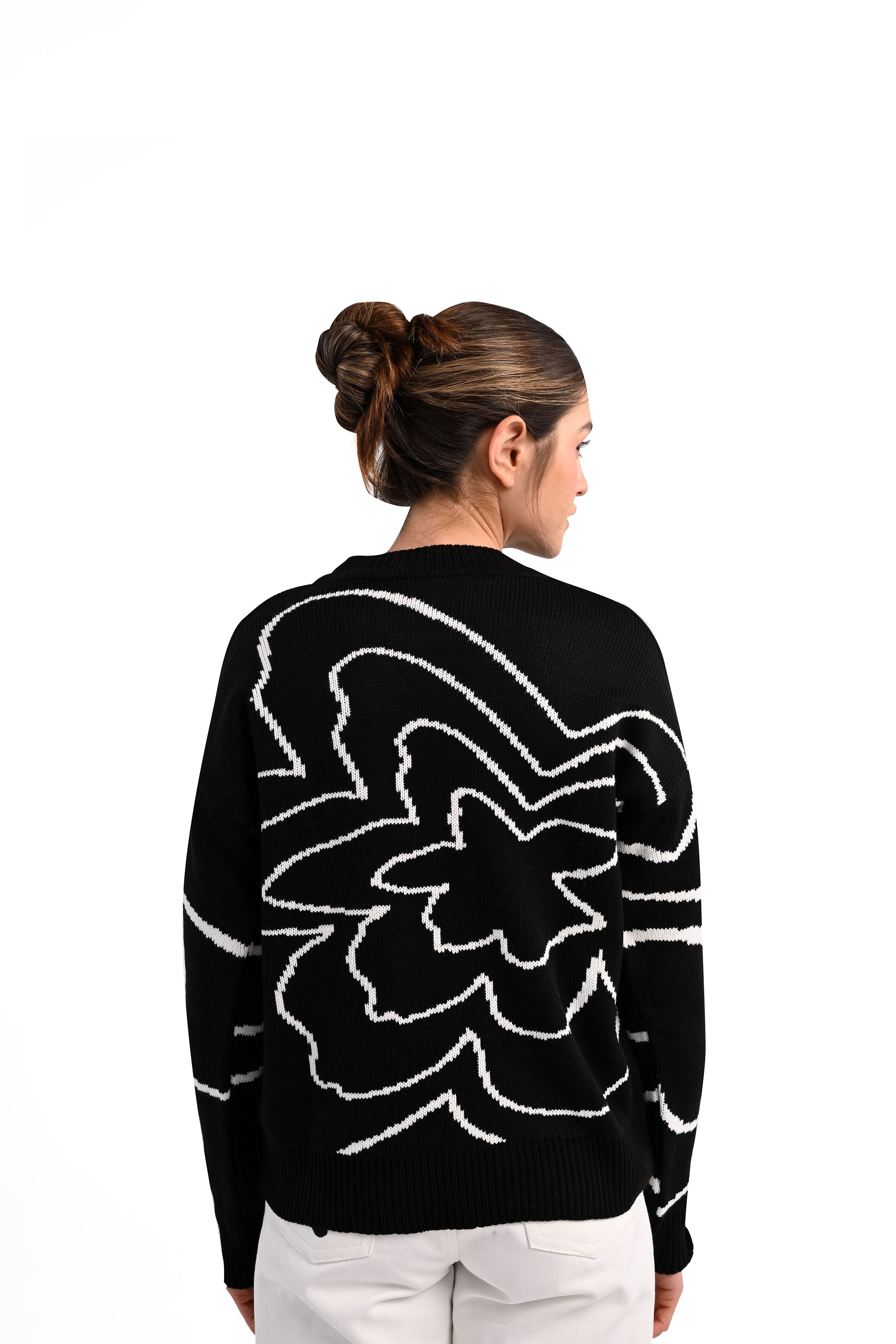 Begonia Black Crewneck